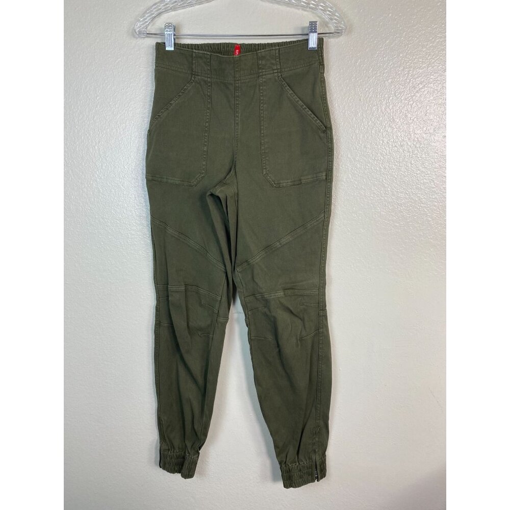 Spanx Stretch Twill Cargo Jogger Pants‎ Size Small Green Utility Olive Green